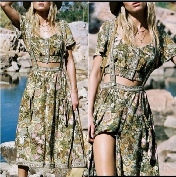 spell jungle midi skirt